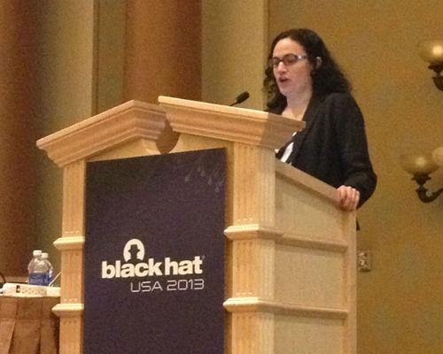 Marcia Hofmann presents at Black Hat 2013 in Las Vegas.